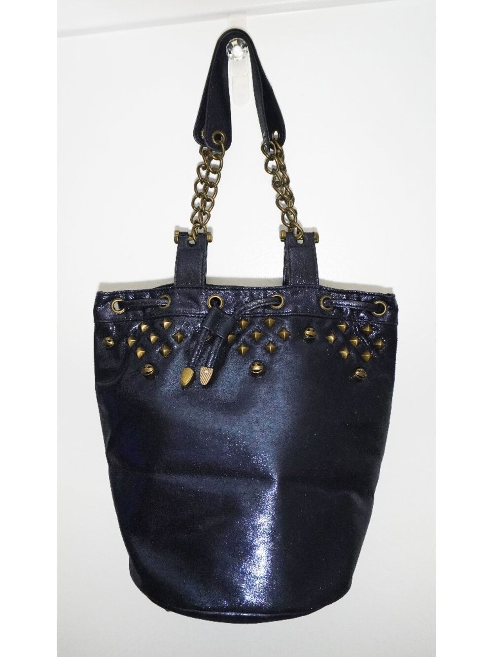 Disney Jack Skellington Nightmare Before Christmas Glitter Blue Stud Bucket Bag